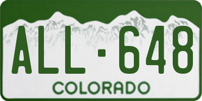 CO license plate ALL648