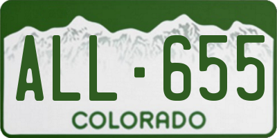 CO license plate ALL655