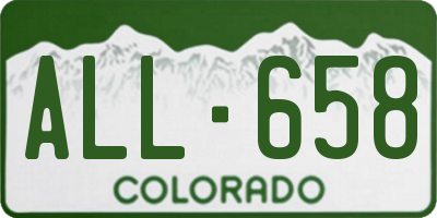 CO license plate ALL658