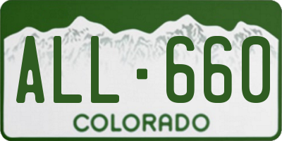 CO license plate ALL660