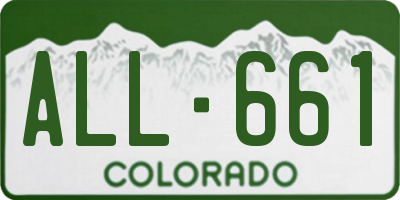 CO license plate ALL661