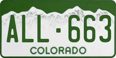 CO license plate ALL663