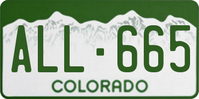 CO license plate ALL665