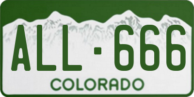 CO license plate ALL666