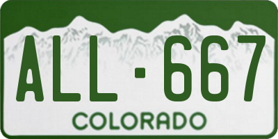 CO license plate ALL667