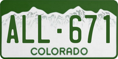 CO license plate ALL671