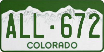 CO license plate ALL672