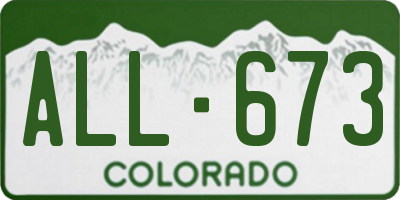 CO license plate ALL673