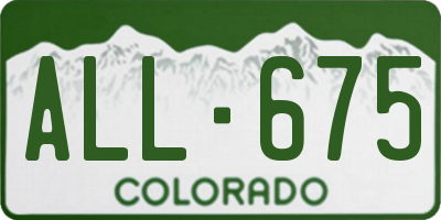 CO license plate ALL675