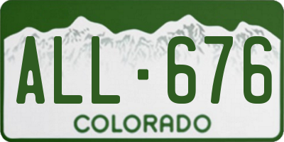 CO license plate ALL676