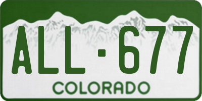 CO license plate ALL677