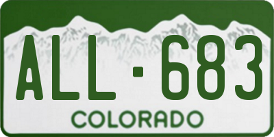 CO license plate ALL683