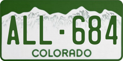 CO license plate ALL684
