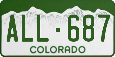 CO license plate ALL687