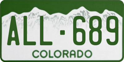 CO license plate ALL689