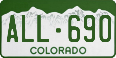 CO license plate ALL690