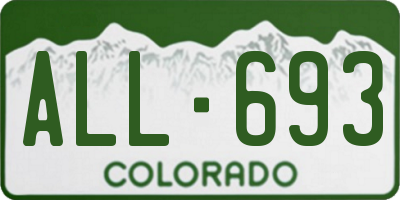CO license plate ALL693
