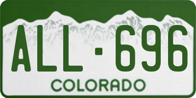 CO license plate ALL696