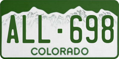 CO license plate ALL698