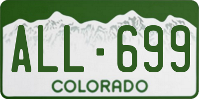 CO license plate ALL699