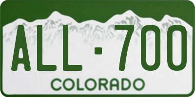 CO license plate ALL700