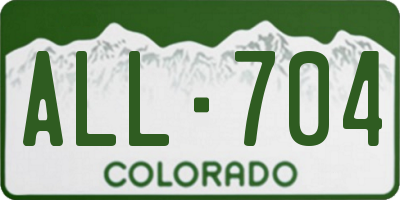CO license plate ALL704