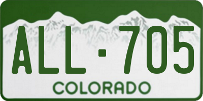CO license plate ALL705