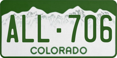 CO license plate ALL706