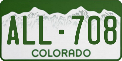 CO license plate ALL708
