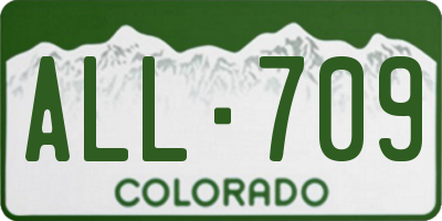 CO license plate ALL709