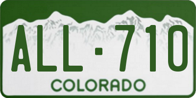 CO license plate ALL710