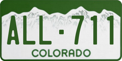 CO license plate ALL711