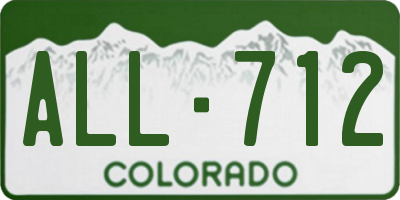CO license plate ALL712