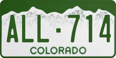CO license plate ALL714