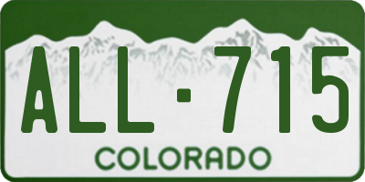 CO license plate ALL715