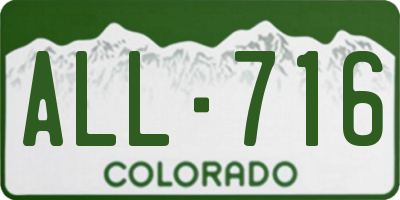 CO license plate ALL716