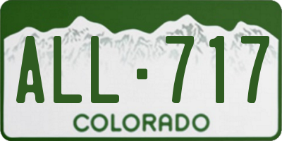 CO license plate ALL717