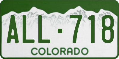 CO license plate ALL718
