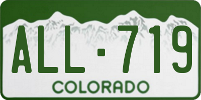 CO license plate ALL719