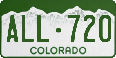 CO license plate ALL720
