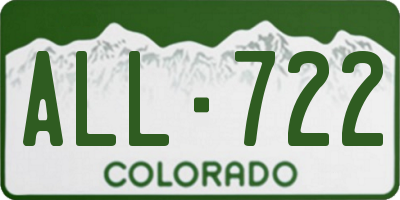 CO license plate ALL722
