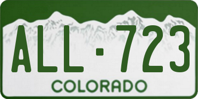 CO license plate ALL723