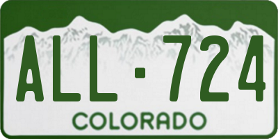 CO license plate ALL724
