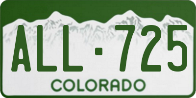 CO license plate ALL725