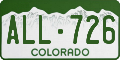CO license plate ALL726