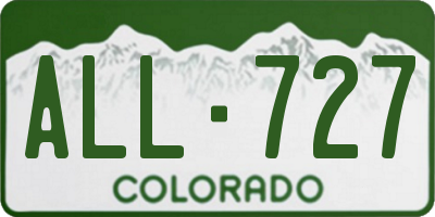 CO license plate ALL727