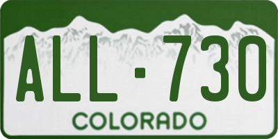 CO license plate ALL730