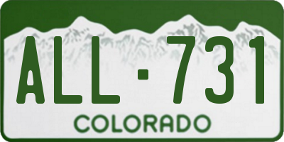 CO license plate ALL731