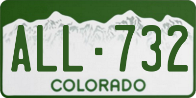 CO license plate ALL732