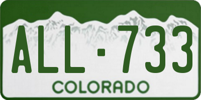 CO license plate ALL733